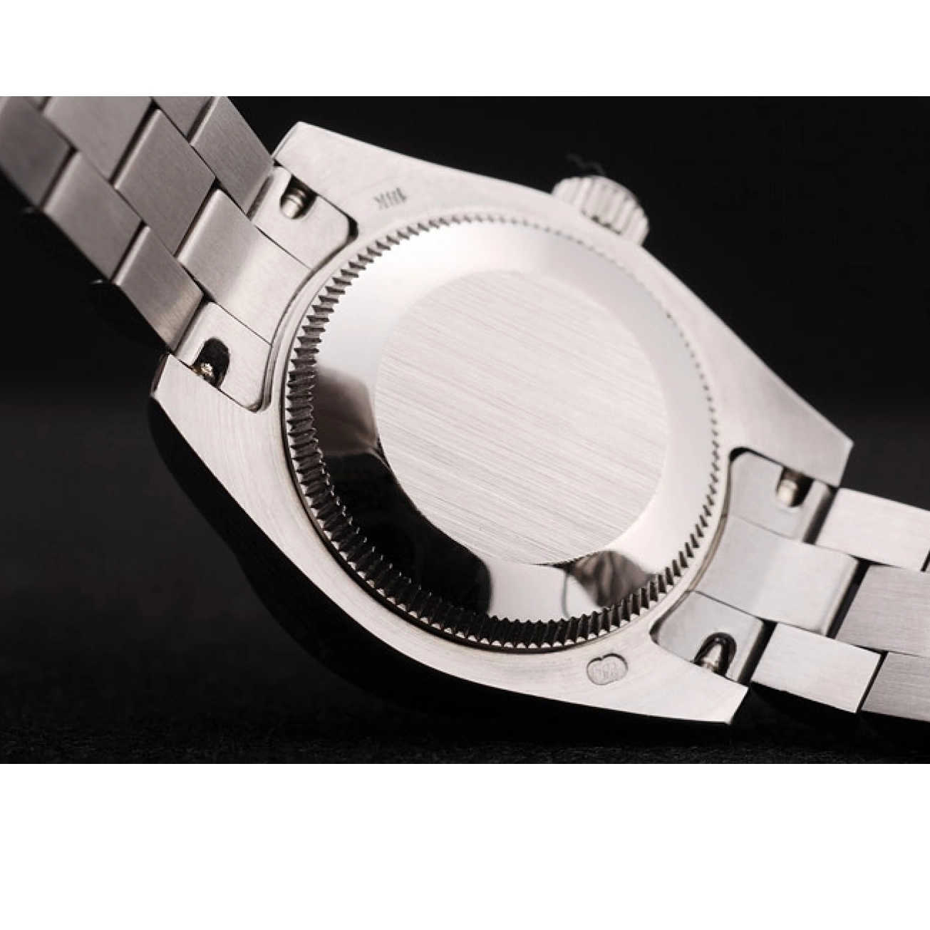 Aaa replica Brushed White DateJust Rolex Diamond Plated Dial Steel Case Diamond Stainless Bezel Plated 0816